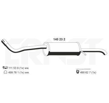 Zadni tlumic vyfuku ERNST 140232