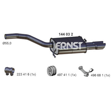 Zadní tlumič výfuku ERNST 144032