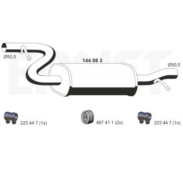 Střední tlumič výfuku ERNST 144063