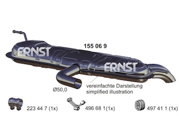 Zadní tlumič výfuku ERNST 155069