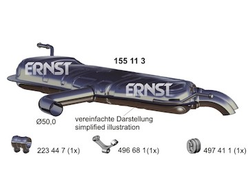 Zadní tlumič výfuku ERNST 155113