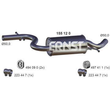 Střední tlumič výfuku ERNST 155120