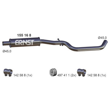 Střední tlumič výfuku ERNST 155168