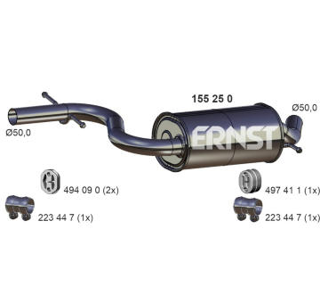 Střední tlumič výfuku ERNST 155250