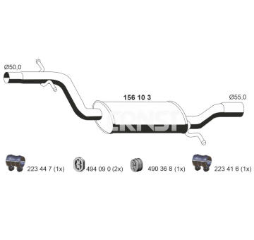 Střední tlumič výfuku ERNST 156103