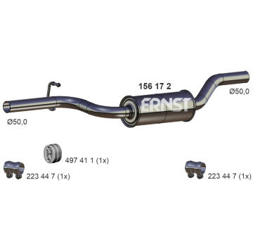 Střední tlumič výfuku ERNST 156172