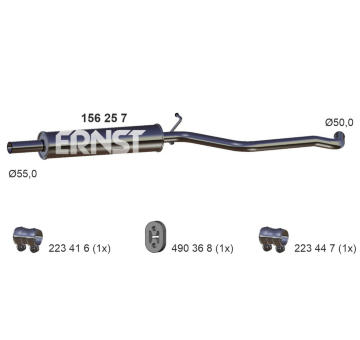 Střední tlumič výfuku ERNST 156257