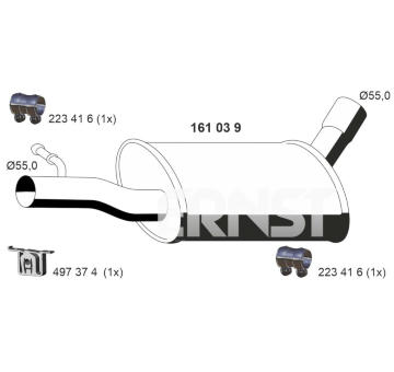 Střední tlumič výfuku ERNST 161039