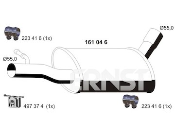 Střední tlumič výfuku ERNST 161046