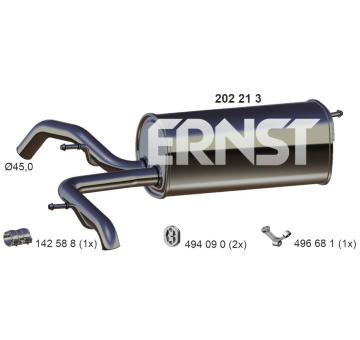 Zadní tlumič výfuku ERNST 202213