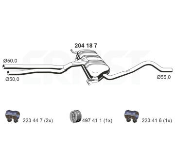 Střední tlumič výfuku ERNST 204187