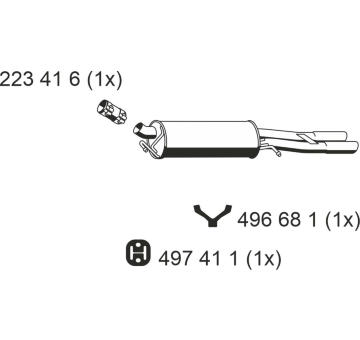 Zadní tlumič výfuku ERNST 243131
