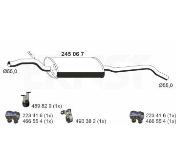Střední tlumič výfuku ERNST 245067
