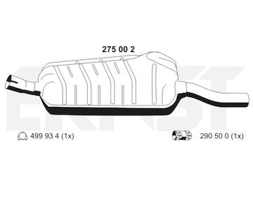 Střední tlumič výfuku ERNST 275002