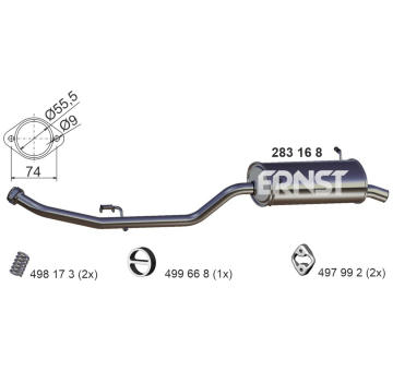 Zadní tlumič výfuku ERNST 283168