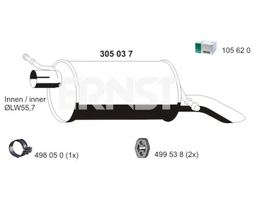 Zadní tlumič výfuku ERNST 305037