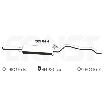 Střední tlumič výfuku ERNST 305044