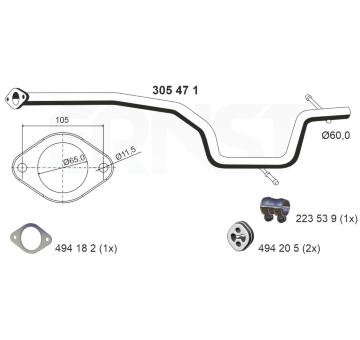 Výfuková trubka ERNST 305471