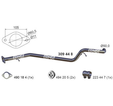 Výfuková trubka ERNST 309448