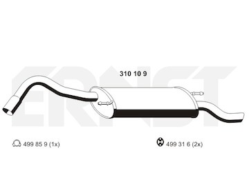 Zadní tlumič výfuku ERNST 310109