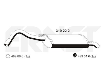 Zadní tlumič výfuku ERNST 310222