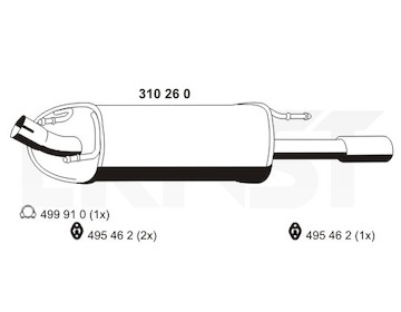 Zadni tlumic vyfuku ERNST 310260