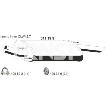 Zadni tlumic vyfuku ERNST 311199