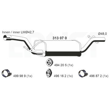 Střední tlumič výfuku ERNST 313070