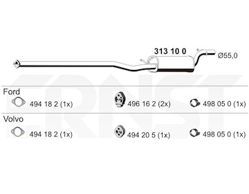 Střední tlumič výfuku ERNST 313100