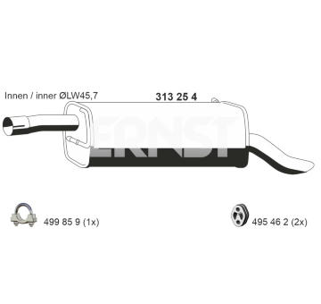 Zadní tlumič výfuku ERNST 313254