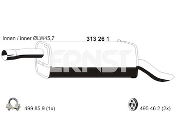 Zadní tlumič výfuku ERNST 313261