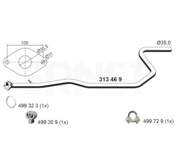 Výfuková trubka ERNST 313469