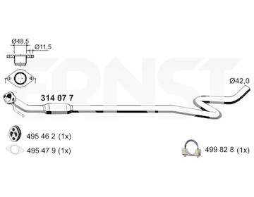 Stredni tlumic vyfuku ERNST 314077