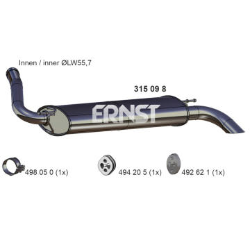 Zadni tlumic vyfuku ERNST 315098