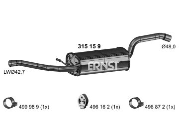 Střední tlumič výfuku ERNST 315159