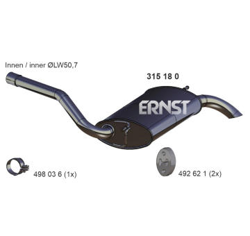 Zadní tlumič výfuku ERNST 315180