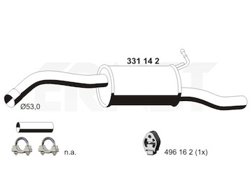 Zadní tlumič výfuku ERNST 331142