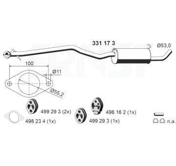 Stredni tlumic vyfuku ERNST 331173