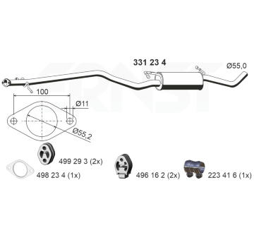 Střední tlumič výfuku ERNST 331234