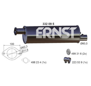 Střední tlumič výfuku ERNST 332095