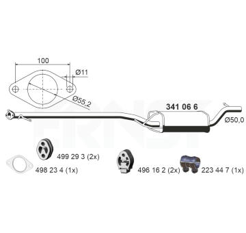 Střední tlumič výfuku ERNST 341066