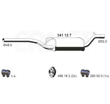 Střední tlumič výfuku ERNST 341127