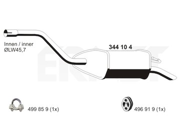 Zadní tlumič výfuku ERNST 344104