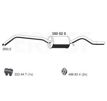 Zadní tlumič výfuku ERNST 350020