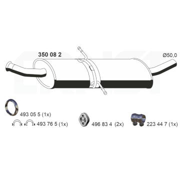 Stredni tlumic vyfuku ERNST 350082