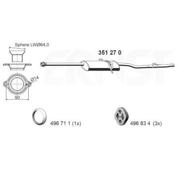 Zadní tlumič výfuku ERNST 351270