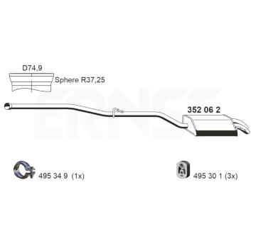 Zadní tlumič výfuku ERNST 352062