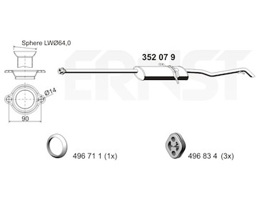 Zadní tlumič výfuku ERNST 352079