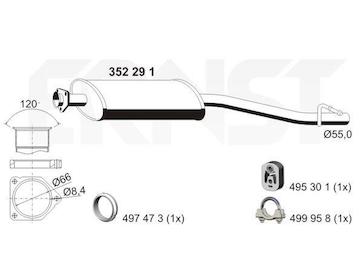 Stredni tlumic vyfuku ERNST 352291