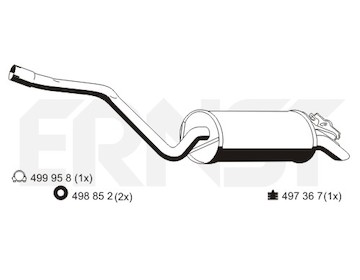 Zadní tlumič výfuku ERNST 353373